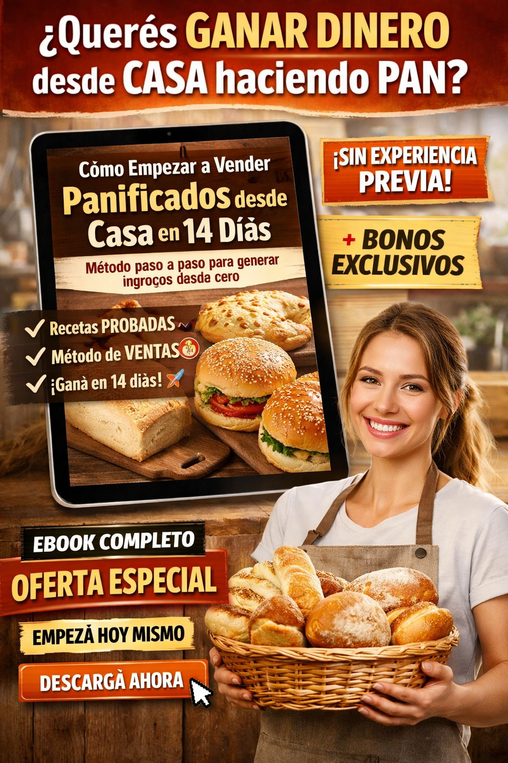 Gana Dinero Vendiendo Pan Casero desde Casa en 14 Días + 4 BONOS